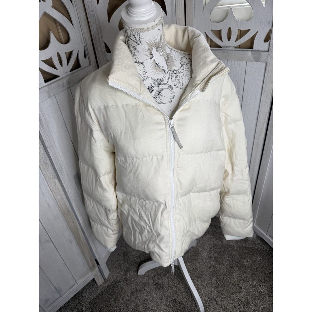 Allbirds Women’s Cream White Merino Wool Puffer Jacket Coat XL Soft
